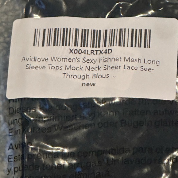 Black Fishnet Mesh Long Sleeve Top | OneSize | NEW - Picture 9 of 13